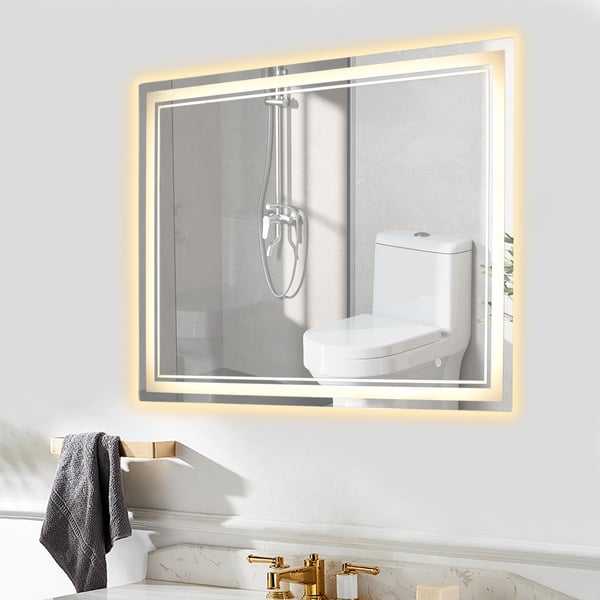 LED Badrumsspegel, Touch Control, Justerbart Ljus, Silver