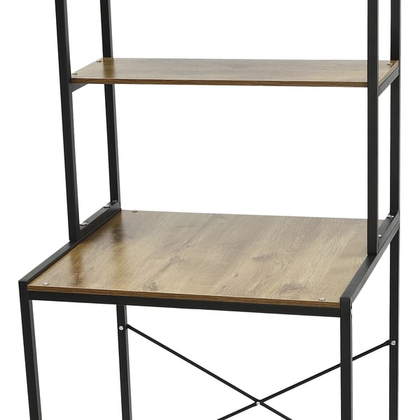 Opbevaringsreol, Tre-niveau Design, Justerbare Gummifødder,sort