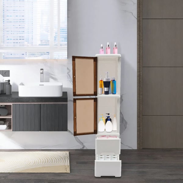 Opbevaringsskab, 4-niveau design, multifunktionel,HVID