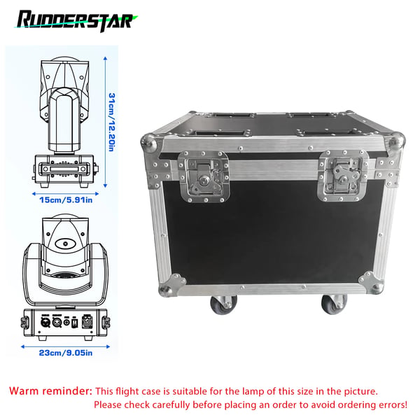 Flight Case til Moving Head Lygter, Holdbar Beskyttelse, Praktisk Adgang, sort