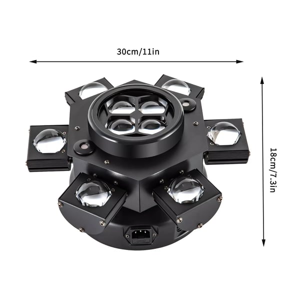 Laserstråle LED Moving Head, 150W Effekt, DMX512 Kontrol, RGBW og Laser Effekter,sort, EU-stik