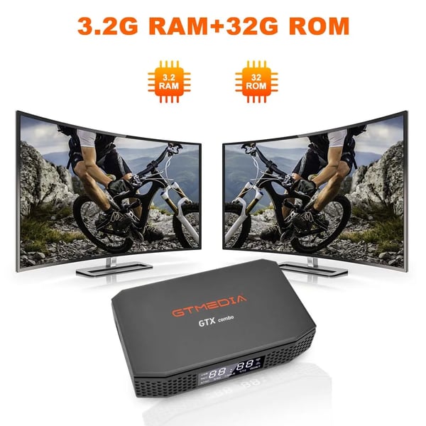 Set Top Box, Android 9.0, 8K-stöd,GTX Combo, EU Plug-a