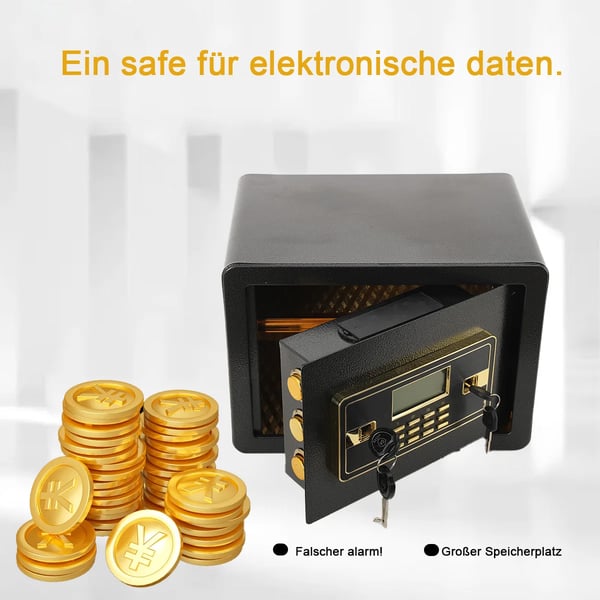 Elektronisk Sikkerhedsboks, Dobbelt Adgangssikkerhed, Alarmfunktion, Aftagelig Hylde