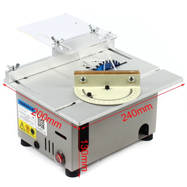 Mini Bordcirkelsav, 96W Effekt, 24x20x13 cm Dimensioner, 90° Skubberuler Vinkel, 1-29 mm Skærebredde, 9000 RPM Hastighed