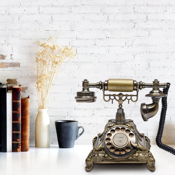Drejetelefon, Vintage Design, Ingen Strøm Nødvendig,Chokolade