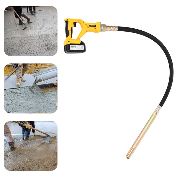 Betonvibrator, børsteløs motor, 21V batteridrevet,Appelsin/Sort, EU