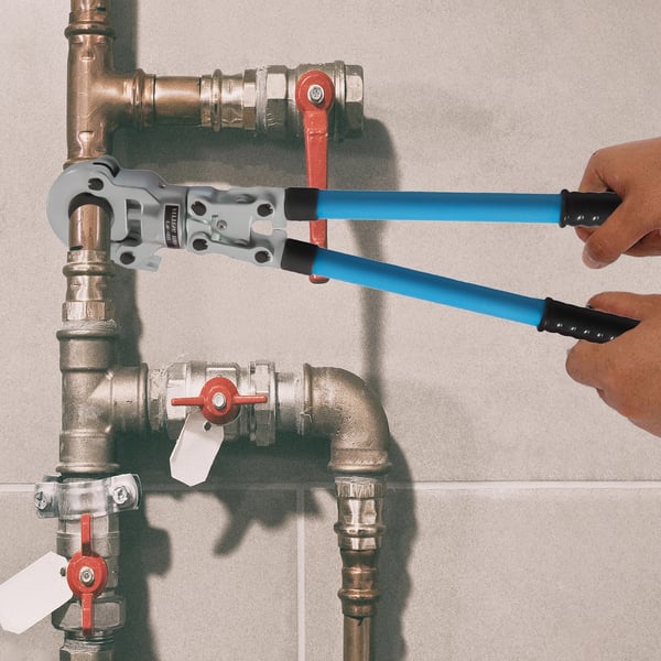 PEX Crimping Værktøj, Ergonomisk Design, Komplet Sæt,Lys blå