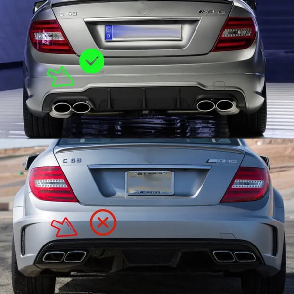 Bageste Stødfanger Diffuser Lip, AMG Stil, Forbedrer Aerodynamisk Ydeevne,kulstoflook