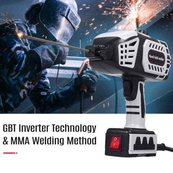 Håndholdt svejser, IGBT inverter, trinløs strømjustering,sort