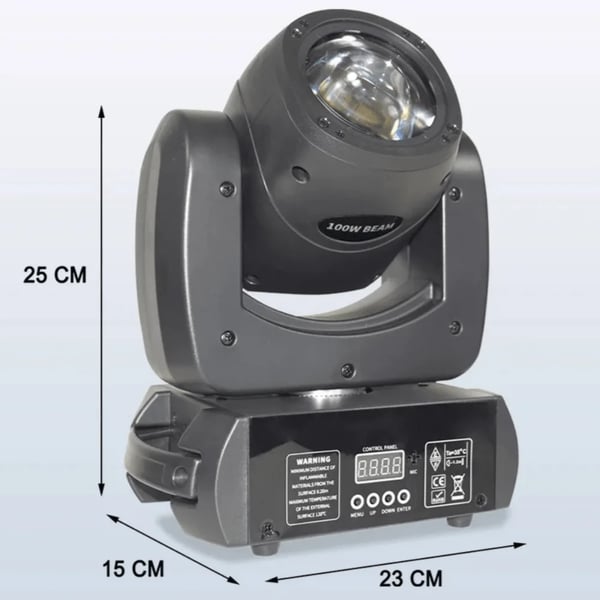 Bevægelseshoved LED-lys, 100W effekt, 7 farver og 8 gobos,sort, EU -stik
