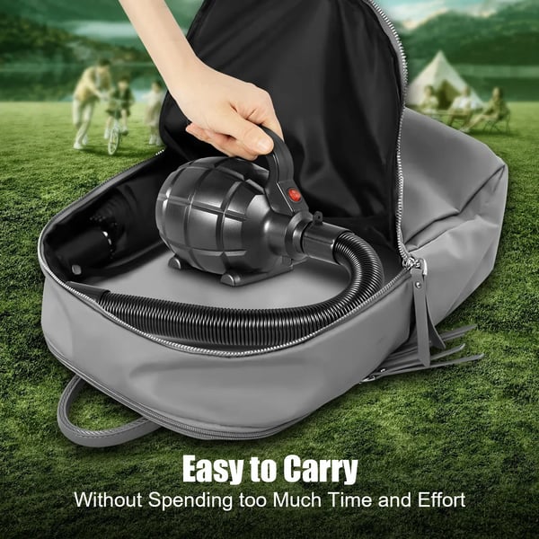 Elektrisk Luftpumpe, 600W Effekt, 1000L/min Luftvolumen,sort