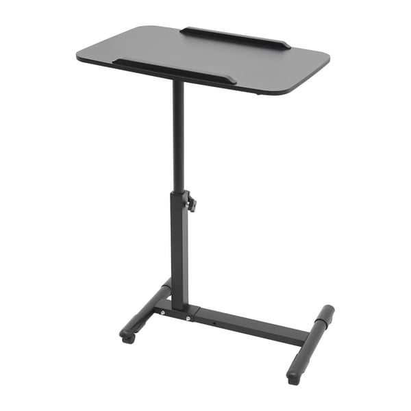 Mobil Stående Skrivebord, Justerbar Højde, Rullende Design,sort