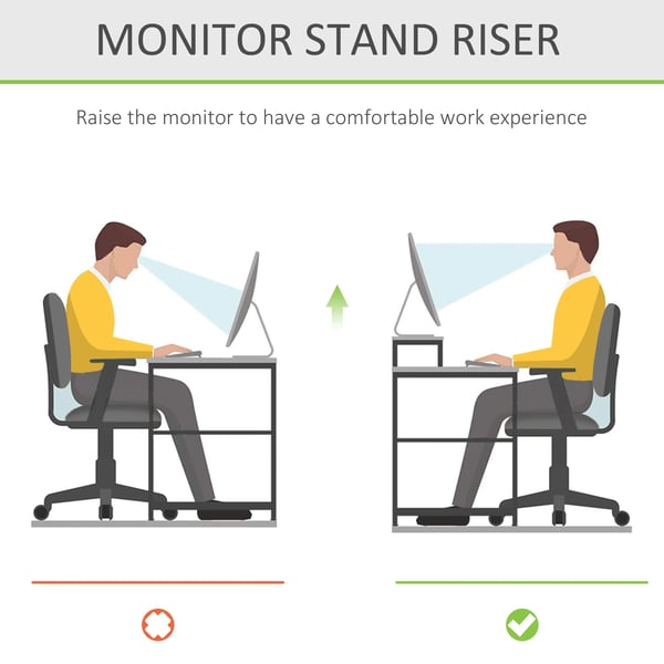 Monitorstand, Bambusmateriale, Ergonomisk Design,Naturlig
