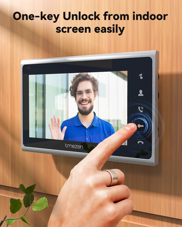 TMEZON Video Dørtelefon, 7 Tommer Farve Monitor, To-Vejs Lyd, Nattesyn
