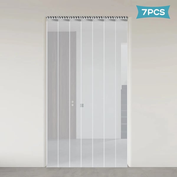 PVC Strip Gardiner, Holdbart Materiale, Nem Installation,HVID, Øje Top