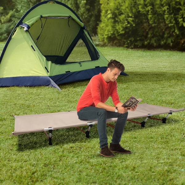 Camping seng, ultralet, bærbar,Enkelt, Khaki