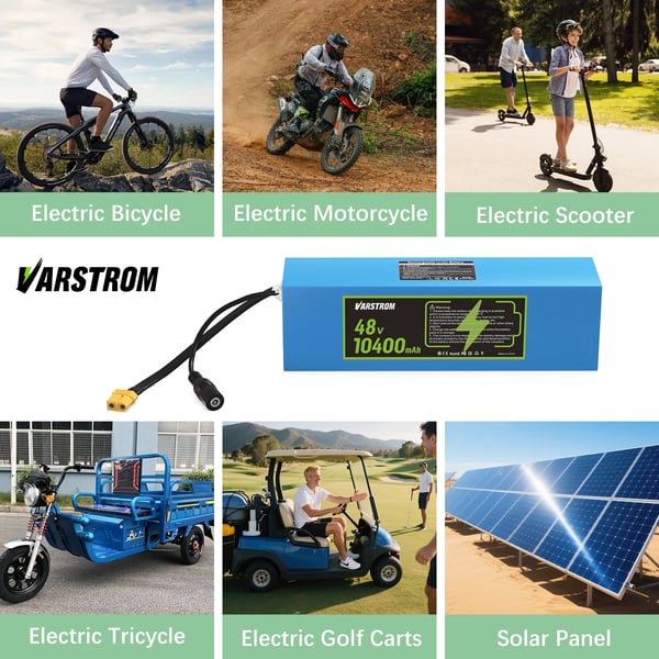 Ebike Batteri, 48V, 10.4Ah Kapacitet, 499.2Wh, 30A BMS, Letvægts 2.6kg