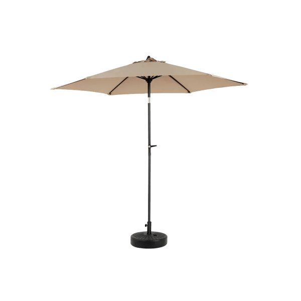 Udendørs Parasol, Kranksystem, Stort Rektangulært Design,Lys Kaffe