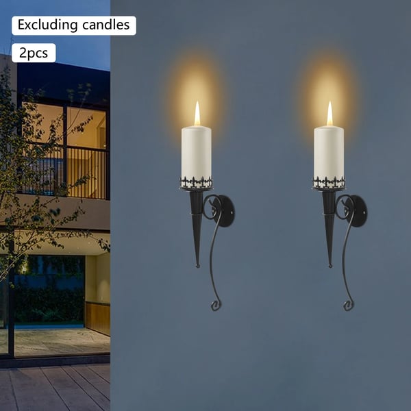 Väggmonterad ljusstake, klassisk stil, elegant heminredning,2st