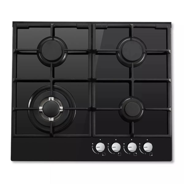 TopStrong 4-brænder gaskogeplade, kraftfuld wokbrænder, nem at rengøre keramisk glas, indbygget design