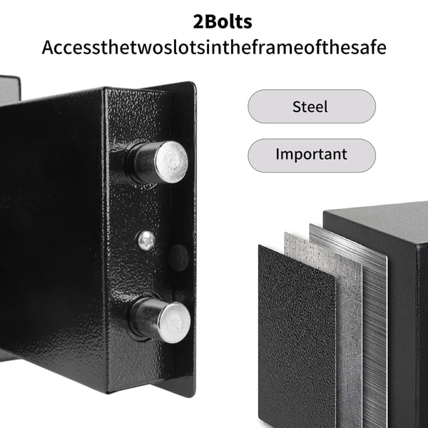 Sikkerhedsskab, Jernstål Materiale, Udenfor Dimensioner 16,8 x 22,8 x 16,8 cm, Indenfor Dimensioner 16,5 x 22,5 x 13 cm, Dobbelt-Bittet Nøglelås