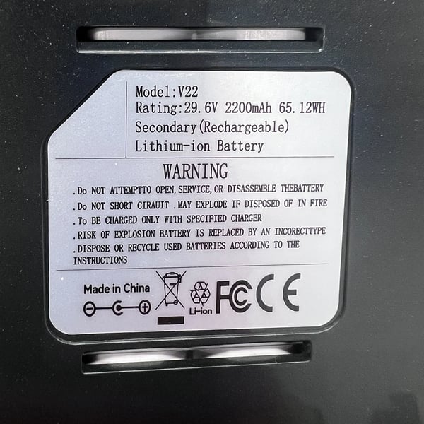 Trådløs Støvsuger Batteri, Høj Kapacitet, Genopladelig,V22 BATTERI