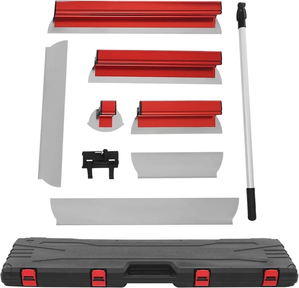 Gipsväggsputsbladset, Ergonomiskt Handtag, Justerbar Längd,Röd