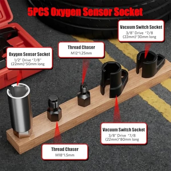 Syresensor Nyckelsats, 5-delad Verktygssats, Offset Design, 5st