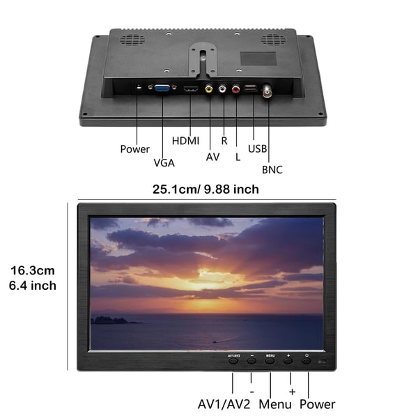 Bærbar Skærm, HD Opløsning, Multi-Input Kompatibilitet,EU stik