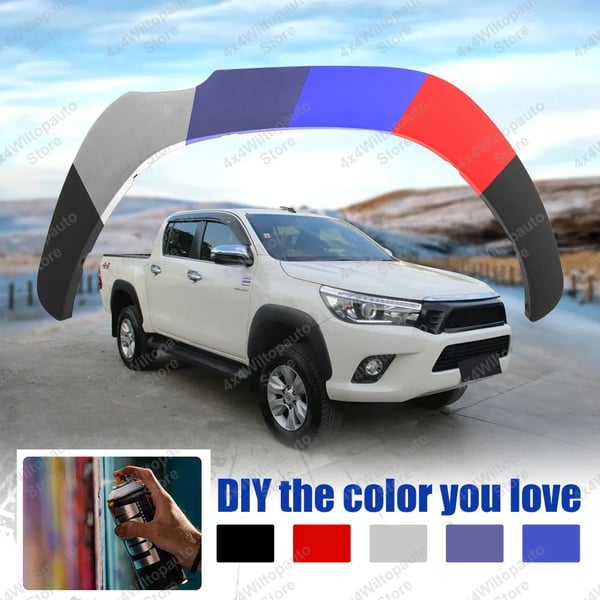 Fender Flares, Holdbart ABS Plastik, Skræddersyet til Pickup Truck Model Revo,TOYOTA HILUX REVO
