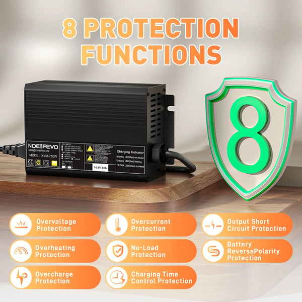 Batterioplader, 40A Hurtigopladning, 0V Aktiveringsfunktion,EU