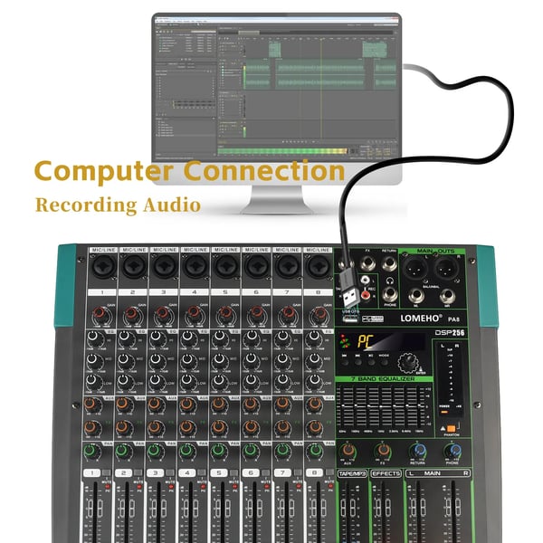 Mixningskonsol, 256 DSP-effekter, Bluetooth-funktion,EU PLUG