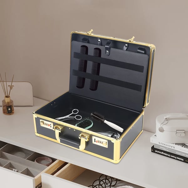 Barberväska, brandsäkert material, bärbar design,svart
