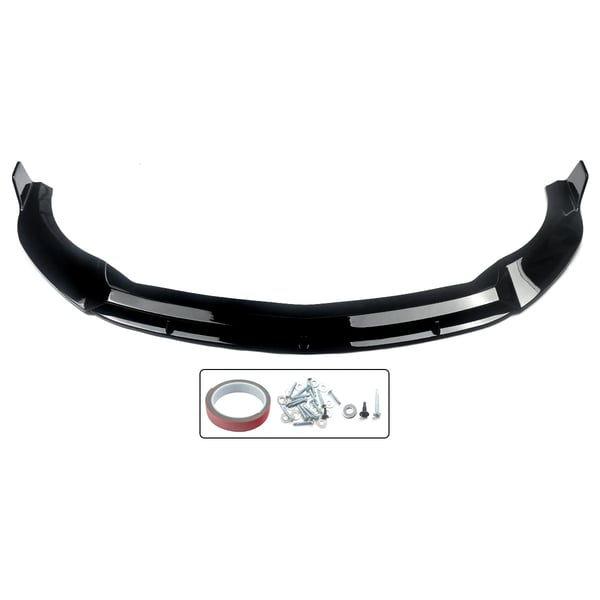 Front Bumper Splitter Lip, Kompatibel med AMG Line Modeller, Holdbart ABS Materiale,Glansende sort