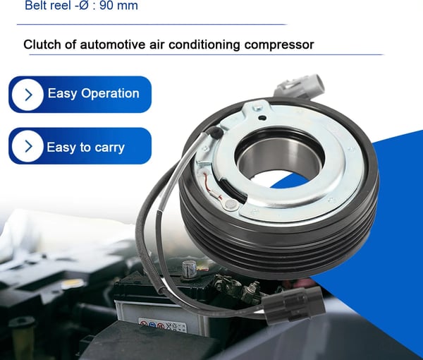 Ilmastointikompressori, 12V solenoidkelat, halkaisija 90 mm, hihnatyyppi 4 uralla, yhteensopiva Suzuki Swiftin ja SX4:n kanssa
