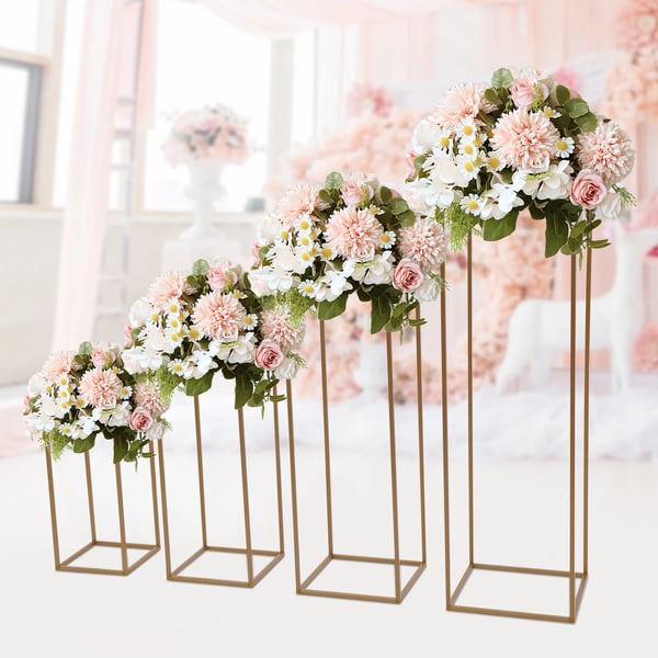 Blomsterställ Set, Elegant Design, Mångsidig för Evenemang,Guld