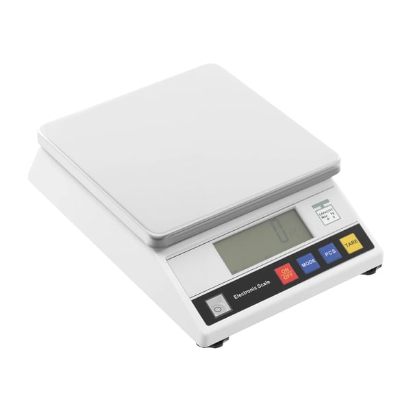 Digital vægt, 7500 g maksimal kapacitet, LCD-display,HVID