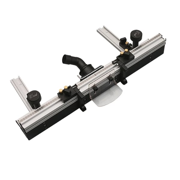Tischfræser Bordhegn, Aluminiumlegering, 700mm Dimensioner, Justerbar Stop, Tre Støvopsamlingsinterfaces, Slot Dybde 13mm