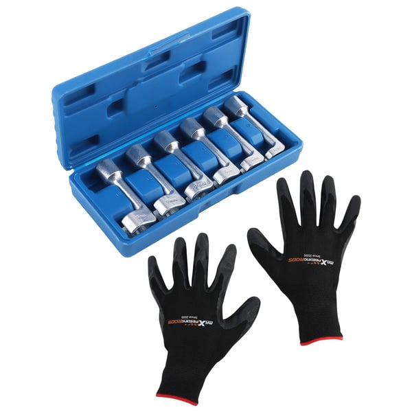 Diesel brændstofslange socketnøglesæt, 12-19mm, 1/2" drev, L-type, 6-styk, 12-punkts