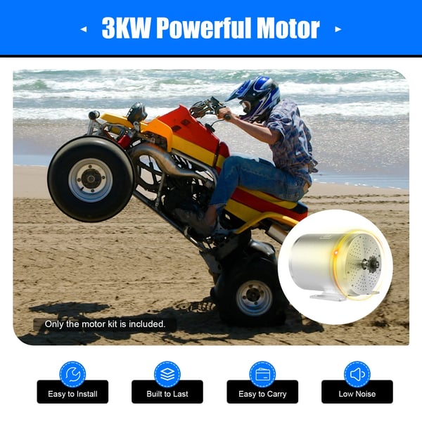 Børsteløs Motor Kit, 3000W Effekt, IP33 Beskyttelse,MULTI
