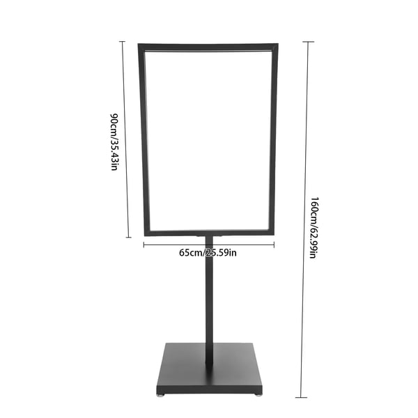Plakatstander, Holdbar Jernkonstruktion, Gulvstående,sort