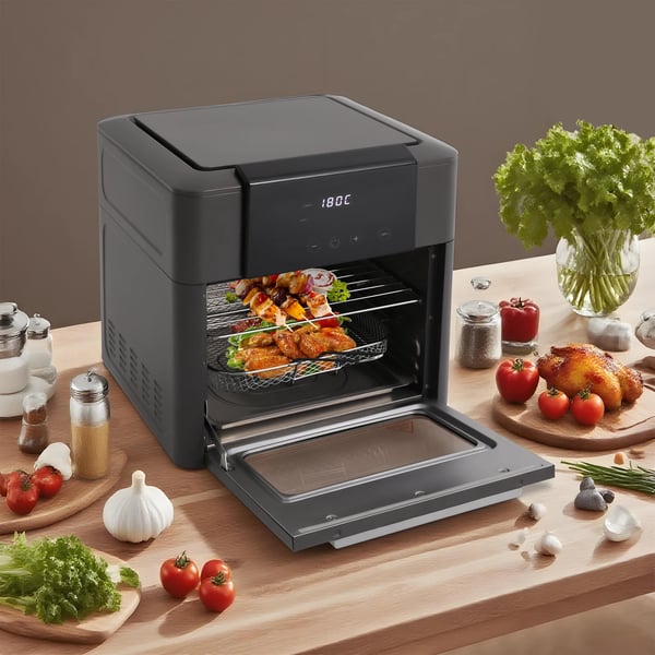 Elektrisk Hot Fryer Ovn, 12 Forudindstillede Programmer, Touchscreen Kontrol,12L, sort