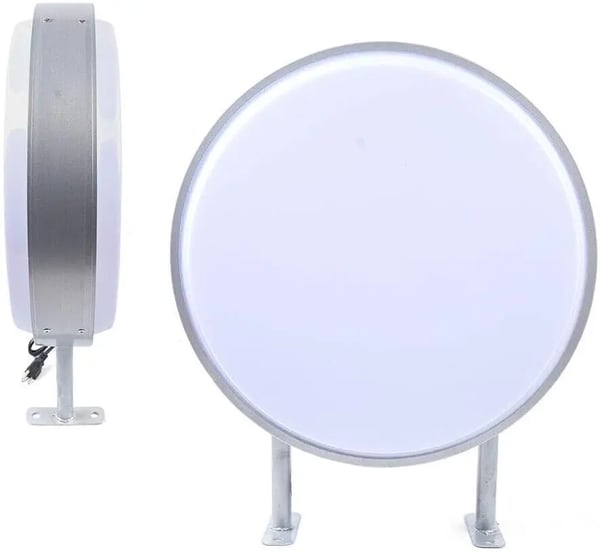 LED Dobbelt Sidet Lyskasse, 50 cm Diameter, Vandtæt Design,HVID