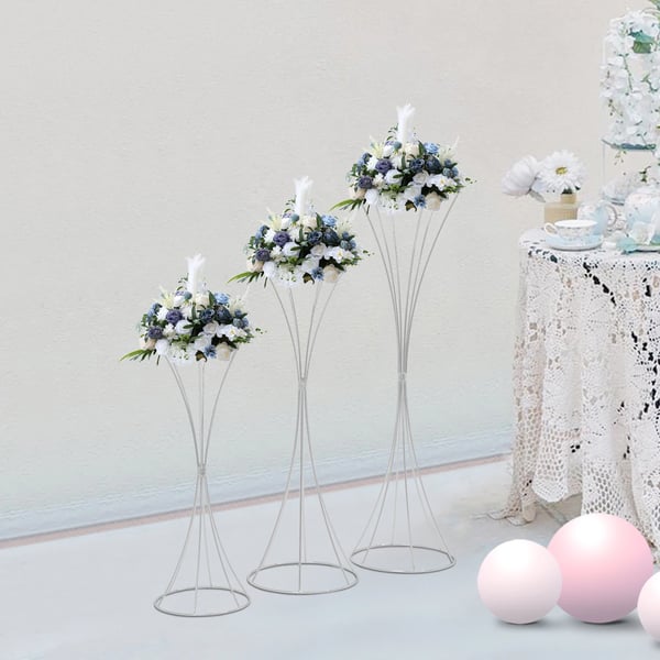 Blomsterställning, Elegant Design, Robust Järnkonstruktion,Silver