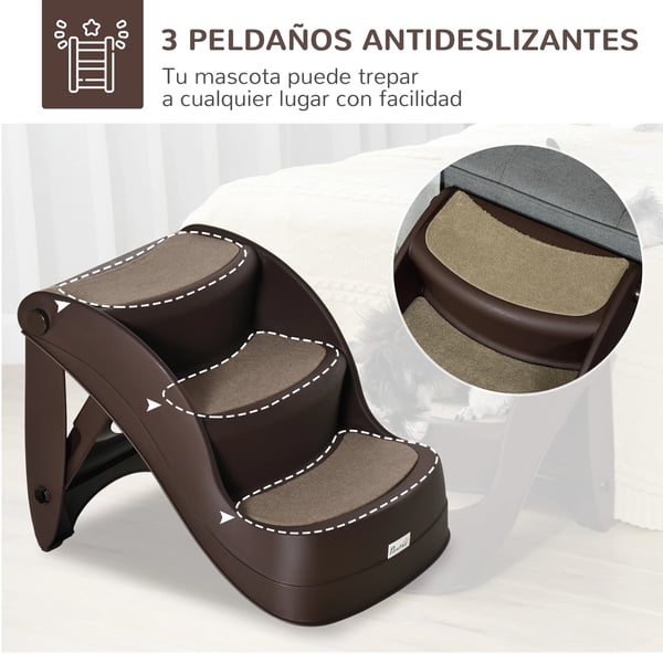 Hundetrin, Foldbart Design, Skridsikre Måtte, Dimensioner: 49 cm x 38 cm x 38 cm, Vægtkapacitet: Op til 50 kg, Egnet til Små til Mellemstore Hunde