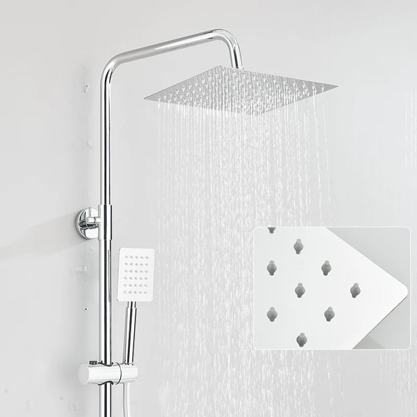 Chrome bruserarmatur, dobbelt håndtag design, automatisk termostatkontrol,krom