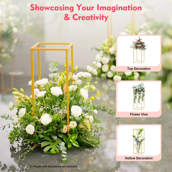 Blomsterstand, Elegant Design, Forskellige Højder,Guld
