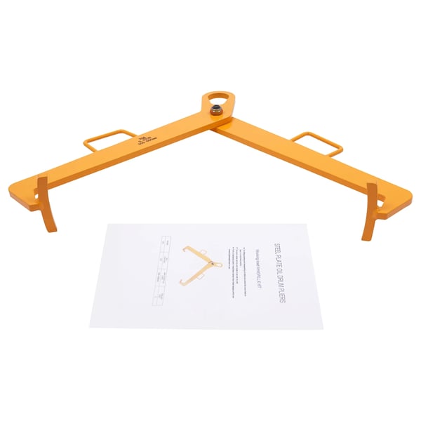 Vertikal tøndeklemme, 1322,77 lbs kapacitet, ergonomisk design,600 Kg, Gul