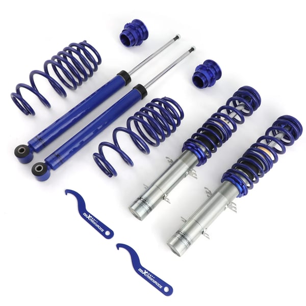 Coilover Kit, Foran Coilover Længde 370mm-540mm, Bageste Coilover Længde 410mm-650mm, Fjedersats Foran 8 kg/mm, Fjedersats Bag 6 kg/mm