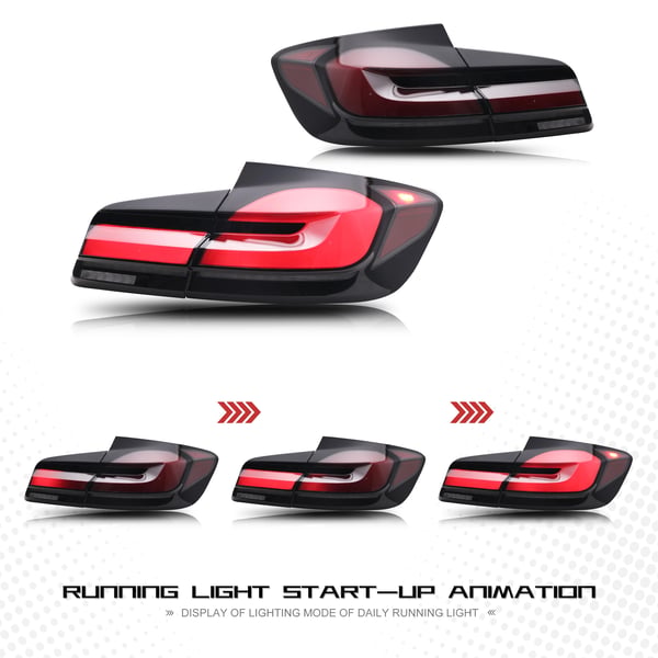 LED Baglygtesamling, 12 V, 35 W, 3400 LM, Sekventiel Blinklys, Til 5-Series F10 M5 Modeller 2011-2016